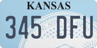 KS license plate 345DFU