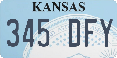 KS license plate 345DFY
