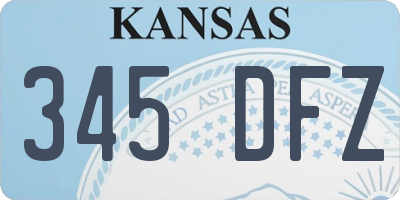 KS license plate 345DFZ