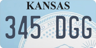 KS license plate 345DGG