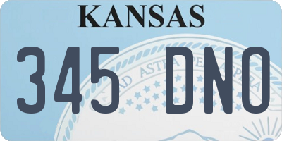 KS license plate 345DNO
