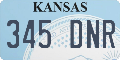 KS license plate 345DNR