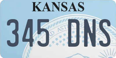 KS license plate 345DNS