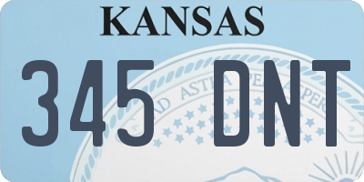 KS license plate 345DNT