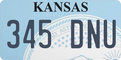KS license plate 345DNU