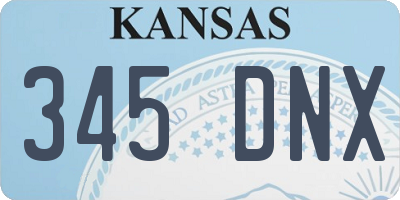 KS license plate 345DNX
