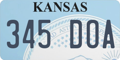 KS license plate 345DOA