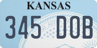 KS license plate 345DOB
