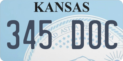 KS license plate 345DOC
