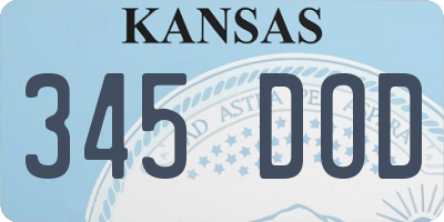 KS license plate 345DOD
