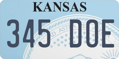 KS license plate 345DOE