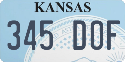 KS license plate 345DOF