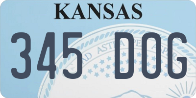 KS license plate 345DOG