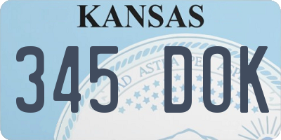 KS license plate 345DOK