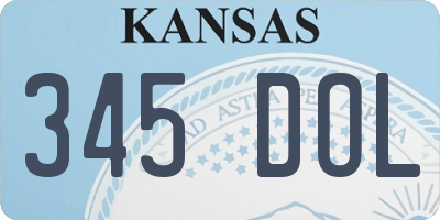 KS license plate 345DOL