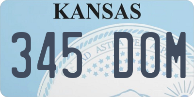 KS license plate 345DOM