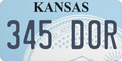 KS license plate 345DOR