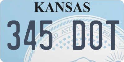 KS license plate 345DOT