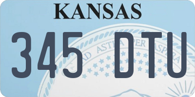 KS license plate 345DTU