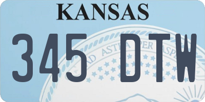 KS license plate 345DTW