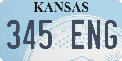 KS license plate 345ENG
