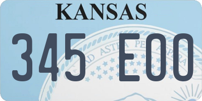 KS license plate 345EOO
