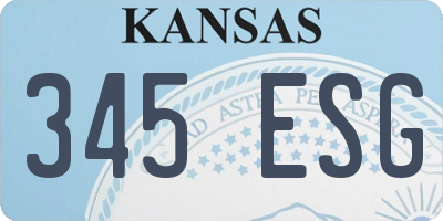 KS license plate 345ESG