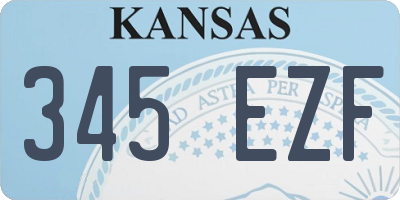 KS license plate 345EZF