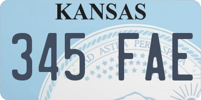 KS license plate 345FAE