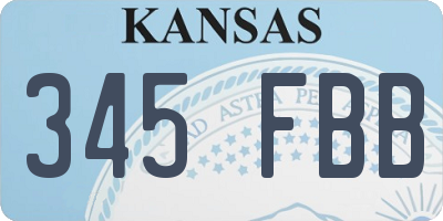 KS license plate 345FBB