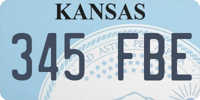 KS license plate 345FBE