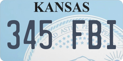 KS license plate 345FBI