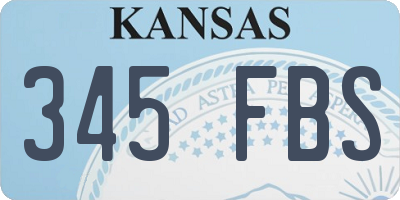 KS license plate 345FBS