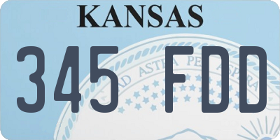 KS license plate 345FDD