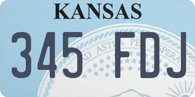 KS license plate 345FDJ