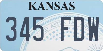 KS license plate 345FDW