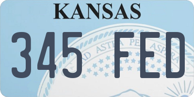 KS license plate 345FED