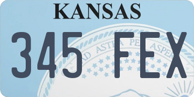 KS license plate 345FEX