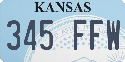 KS license plate 345FFW