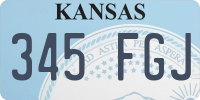 KS license plate 345FGJ