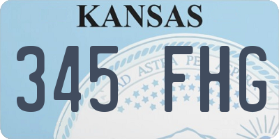 KS license plate 345FHG