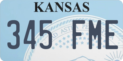 KS license plate 345FME