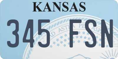 KS license plate 345FSN
