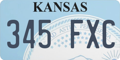 KS license plate 345FXC