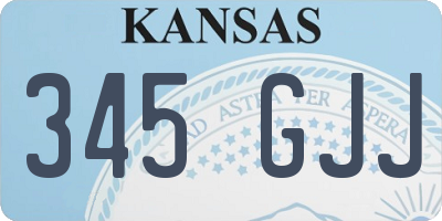 KS license plate 345GJJ
