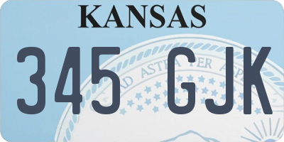 KS license plate 345GJK