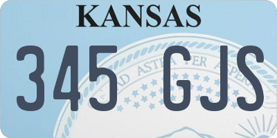 KS license plate 345GJS