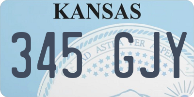 KS license plate 345GJY