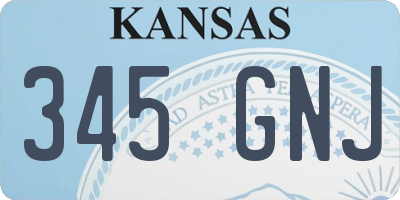 KS license plate 345GNJ