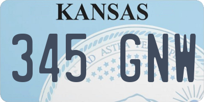 KS license plate 345GNW